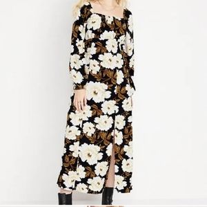 Old Navy black/brown/white floral dress